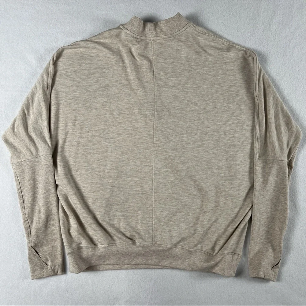 Lululemon Women's Seek Stillness Pullover Hidden Pocket‎ Heathered Cashew XS